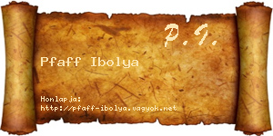 Pfaff Ibolya névjegykártya