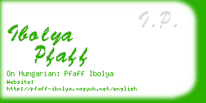 ibolya pfaff business card